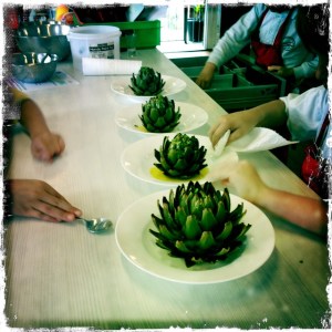 Artis all lined up, ready in a row ourkitchengarden.net